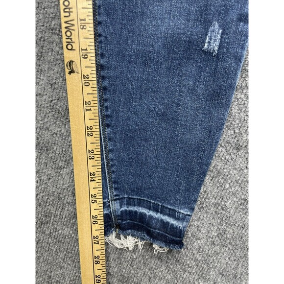 SPANX Jeans Women's Large Skinny Ankle Raw Hem Stretch Distressed - Picture 9 of 10
